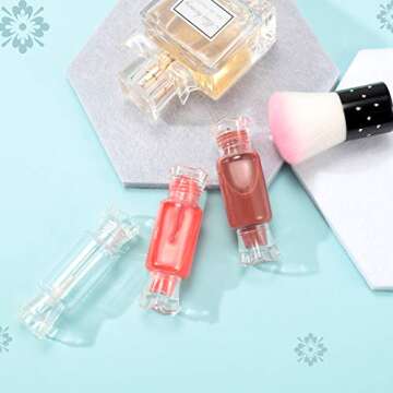 20 Candy-Shaped Empty Lip Gloss Tubes with Funnels
