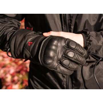 Gerbing 12V Vanguard Heated Motorcycle Gloves,Leather with AQUATEX Membrane, Full Gauntlet, Thinsulate Insulation M