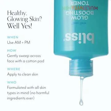Bliss Well Yes Hydrating Toner with Vitamin B3, B5, B6, C & E - Brightens, Soothes, and Balances Skin - Alcohol-Free, Ideal for Sensitive & Oily Skin