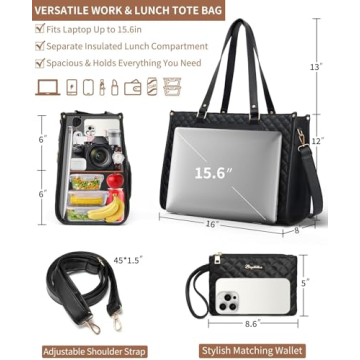 Bagstellar Quilt Lunch Tote | Laptop & Lunch Bag for Women