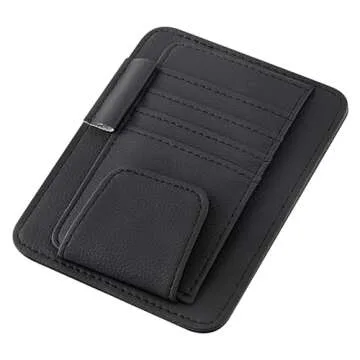 CougZed Small Leather Car Sun Visor Organizer for Efficient Storage, Ideal for Sun Visors in Cars and Trucks, Holds Cards, Sunglasses, and Essential Documents