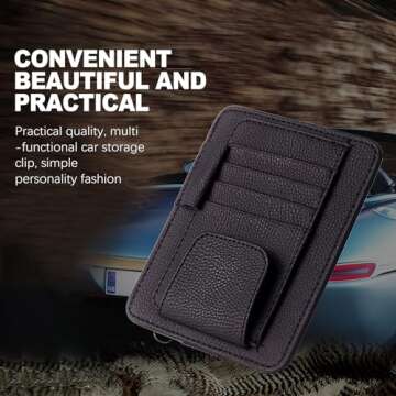 CougZed Small Leather Car Sun Visor Organizer for Efficient Storage, Ideal for Sun Visors in Cars and Trucks, Holds Cards, Sunglasses, and Essential Documents