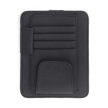 CougZed Small Leather Car Sun Visor Organizer for Efficient Storage, Ideal for Sun Visors in Cars and Trucks, Holds Cards, Sunglasses, and Essential Documents