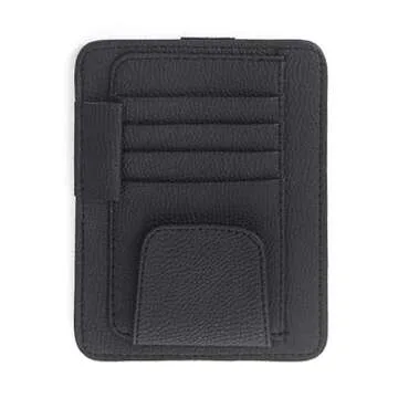 CougZed Small Leather Car Sun Visor Organizer for Efficient Storage, Ideal for Sun Visors in Cars and Trucks, Holds Cards, Sunglasses, and Essential Documents