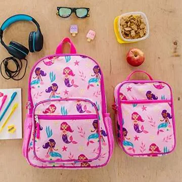 Wildkin Day2Day Kids Backpack – School & Travel Bag with Side Mesh Pocket - Groovy Mermaids