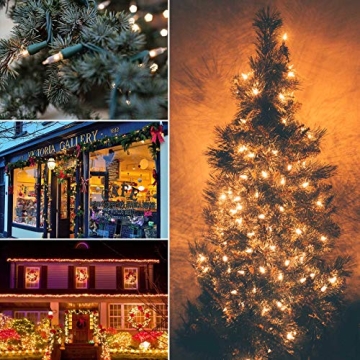 100 Clear Christmas String Lights 25 Feet Green Wire