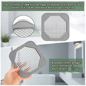 Shower Drain Hair Catcher - 5.7" Drain Cover Protector