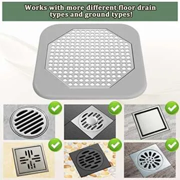 Shower Drain Hair Catcher - 5.7" Drain Cover Protector