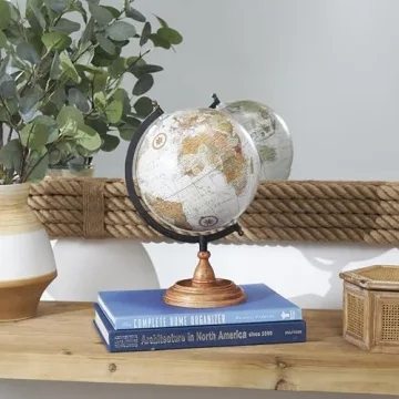 Elegant Deco 79 Mango Wood Globe for Home Office Decor
