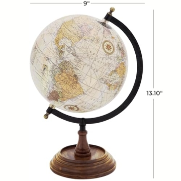 Elegant Deco 79 Mango Wood Globe for Home Office Decor