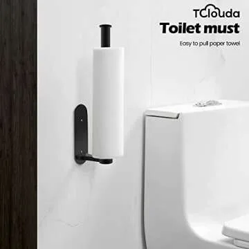 Tclouda Aluminum Alloy Paper Towel Holder Under Cabinet