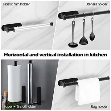 Tclouda Aluminum Alloy Paper Towel Holder Under Cabinet