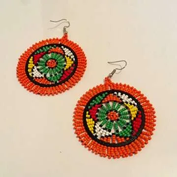 Earrings for Women Orange | African jewelry | Earrings | GYPSY Earrings | AFRICAN EARRINGS | Boho