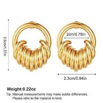 FILMOON Geometric Round Drop Dangle Earrings for Women