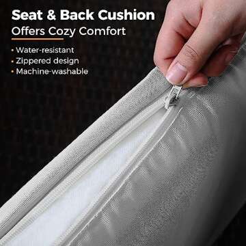 Wisteria Lane Outdoor Patio Furniture Set, 7 Piece Wicker Rattan Outdoor Dining Set with Dining Table and Ottomans, Patio Table and Chairs Set, Outdoor Sectional, Grey