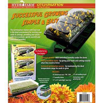 Jump Start CK64050 Germination Station w/Heat Mat Tray, 72-Cell Pack, One size, 2" Dome