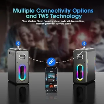 Portable Karaoke Machine with Dual Wireless Microphones