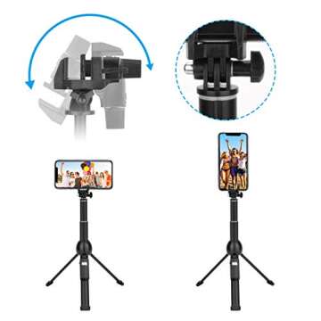 Selfie Stick,45 Inch Extendable Selfie Stick Tripod with Rechargeable Wireless Remote and Phone Tripod Stand,Compatible with iPhone 11 Pro Xs X 8 7 6 Plus,Samsung Galaxy Note10 S10 S9 S8,Gopro