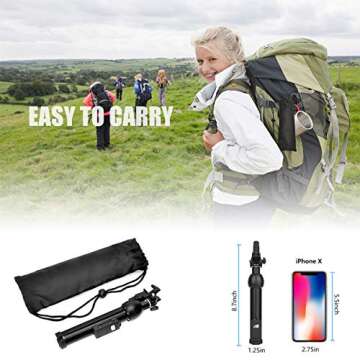 Selfie Stick,45 Inch Extendable Selfie Stick Tripod with Rechargeable Wireless Remote and Phone Tripod Stand,Compatible with iPhone 11 Pro Xs X 8 7 6 Plus,Samsung Galaxy Note10 S10 S9 S8,Gopro