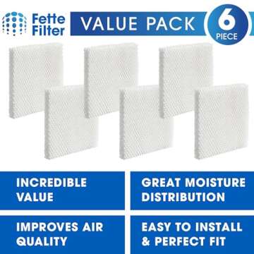 Fette Filter - Filter T Humidifier Wicking Filters Compatible with Honeywell HFT600T HFT600PDQ for H...