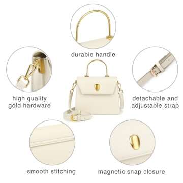 Chic Scarleton Gold Top Handle Satchel for Women