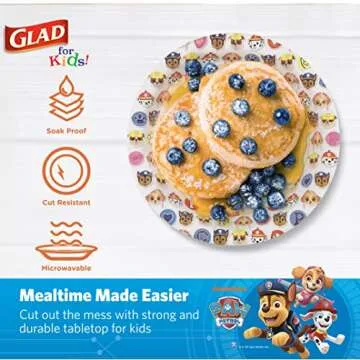 Glad Paw Patrol Emoji Paper Plates for Kids - 20ct