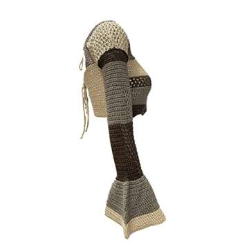 Trendy Womens Y2K Cropped Knit Long Sleeve Top