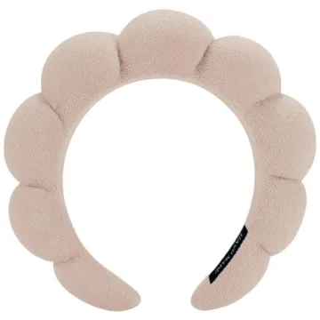 AOENJIE Spa Headbands for Washing Face or Makeup, Sponge Bubble Skincare Headbands, Puffy Terry Clot...