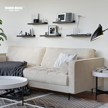 RICHER HOUSE Floating Wall Mounted Shelves - 5 Set