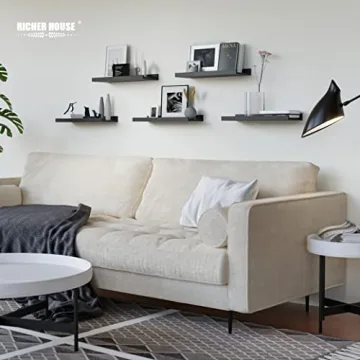 RICHER HOUSE Floating Wall Mounted Shelves - 5 Set