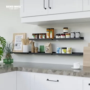 RICHER HOUSE Floating Wall Mounted Shelves - 5 Set