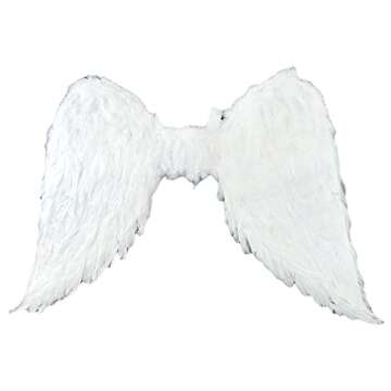 Touch of Nature 11008 White Adult Angel Wings with Elastic Straps, 43 x 27 inches