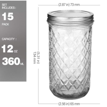 VERONES 12 oz Canning Jars for Jam and Gifting