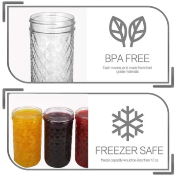 VERONES 12 oz Canning Jars for Jam and Gifting