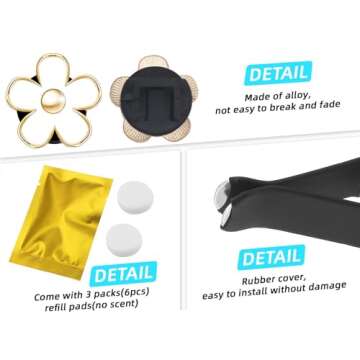 Colorful Daisy Flower Car Air Vent Clip Set