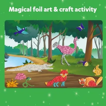 Skillmatics Art & Craft Activity - Foil Fun Animals, No Mess Art for Kids, Craft Kits & Supplies, DIY Creative Activity, Gifts for Boys & Girls Ages 4, 5, 6, 7, 8, 9, Travel Toys