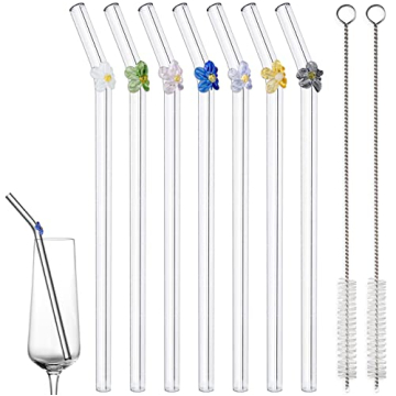 Reusable Flower Glass Straws - Perfect for Every Drink