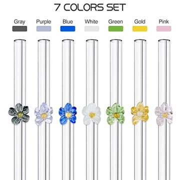 Reusable Flower Glass Straws - Perfect for Every Drink