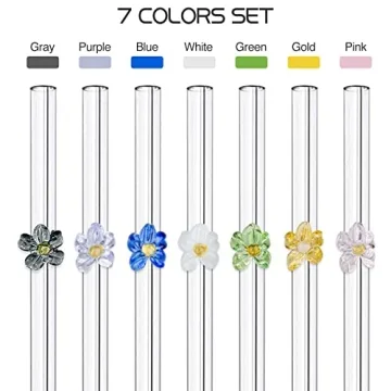 Reusable Flower Glass Straws - Perfect for Every Drink