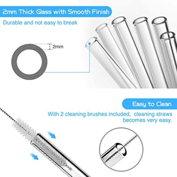Reusable Flower Glass Straws - Perfect for Every Drink