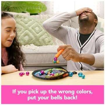 Spin Master Games, Bellz! The Quick to Pick-up Family Magnet Game with Magnetic Wand and Bells, Giftable Pouch Included for On-The-Go Fun, for Ages 6+