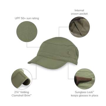Sunday Afternoons Sun Tripper Cap - UPF 50+ Sun Protection Cadet Hat for Running - Adjustable - Pack...
