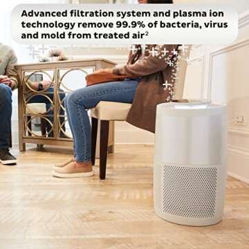 Instant HEPA Quiet Air Purifier with Plasma Ion Technology for Rooms Up to 1140ft2, Removes 99% of D...