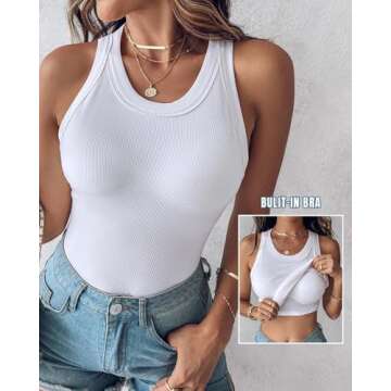 Stylish CHICME Women Built-in Bra Tank Tops for All Occasions