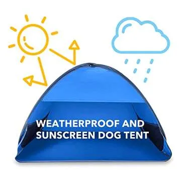 LIIBOT Mini-Pet Beach-Tent Sun Shelter - Automatic Open Portable Small Sport Sun Beach Tent for Puppy Cats Small Animals with Mobile Phone Stand (Blue)