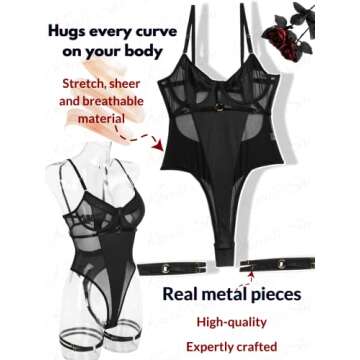 Sexy Kaei&Shi Teddy Lingerie: Underwire Bodysuit for Women