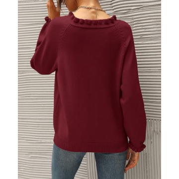 BTFBM Women's Trendy Ruffle Pullover Sweater for All Occasions