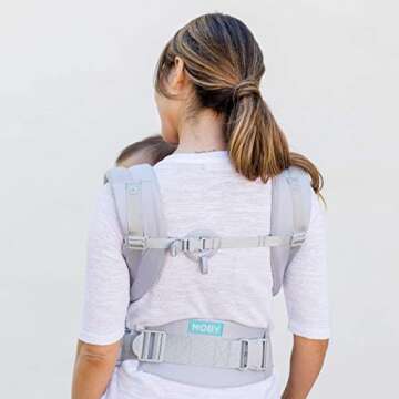 Moby Move | Baby Carrier for Mothers, Fathers, and Caregivers | Designed for Newborns, Infants, and Toddlers | Baby Holder Carrier | Holder Can Support Babies up to 45 lbs | Glacier Grey