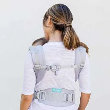 Moby Move | Baby Carrier for Mothers, Fathers, and Caregivers | Designed for Newborns, Infants, and Toddlers | Baby Holder Carrier | Holder Can Support Babies up to 45 lbs | Glacier Grey
