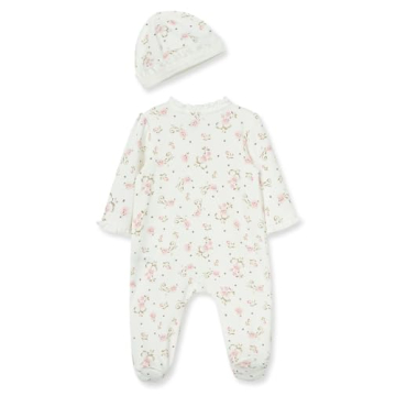 Little Me Baby Girls Footie Pajamas and Hat for Newborns